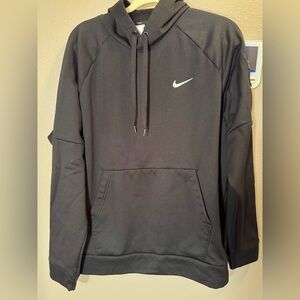 Nike Black Therma-Fit Hoodie with White Swoosh